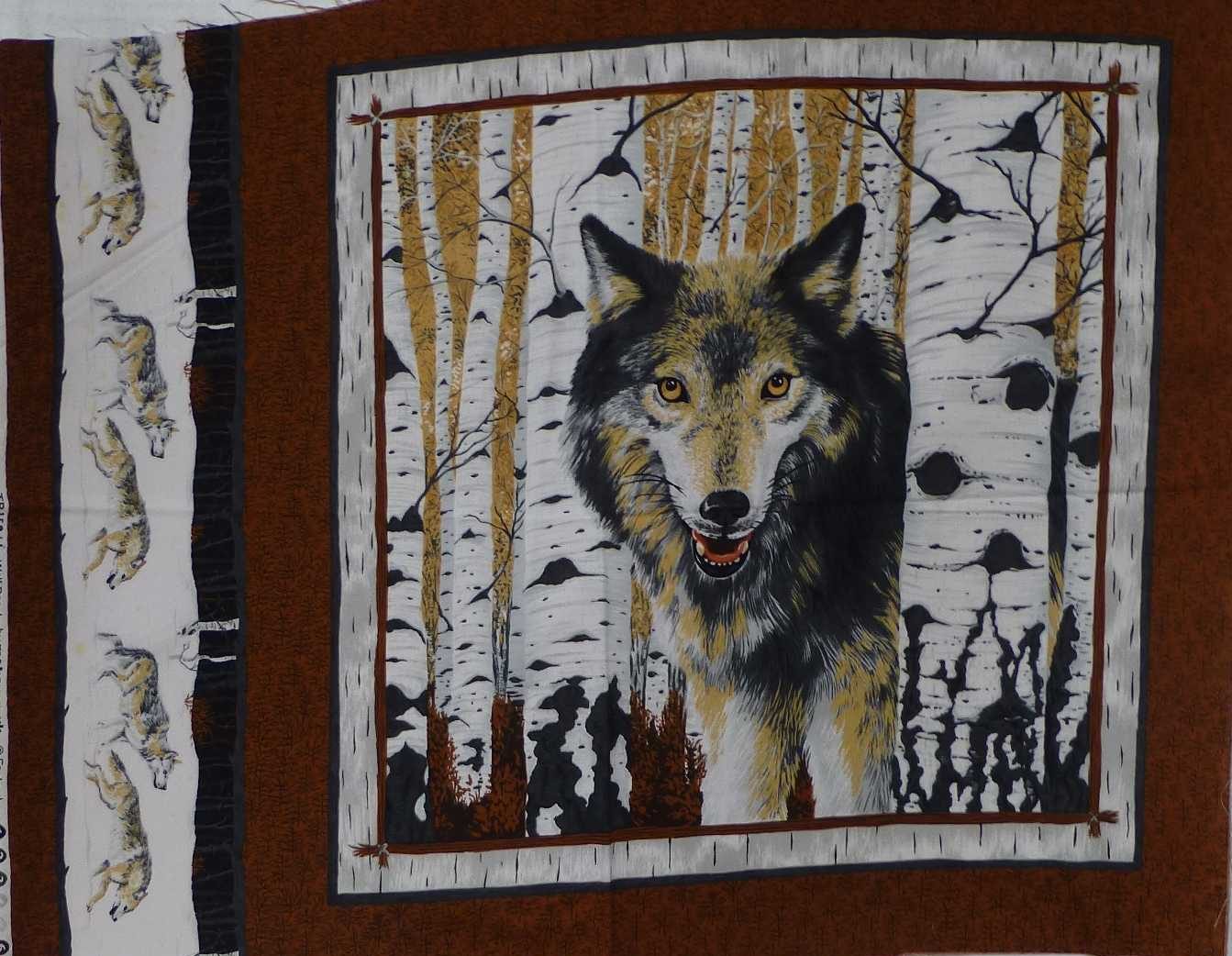 panneau tissu carré tête de loup 45/54 cm - Coq en Patch, le spécialiste du  patchwork DIY. 2500 tissus référencés.