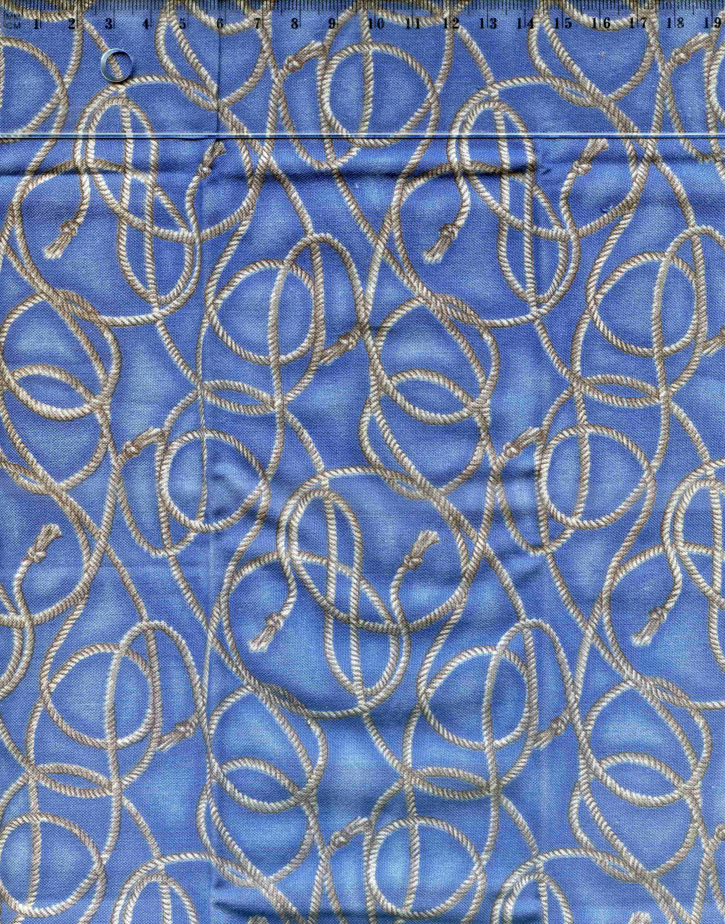 Duo De Coupons / échantillons De Tissu Patchwork - Motif Relief Bleu Et Marron - Occasion